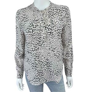 Rebecca Taylor 100% Silk Leopard Print Top Size 0